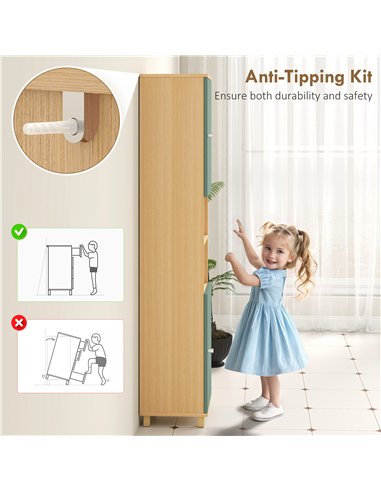HOMCOM Bathroom Cabinet with Adjustable Shelves and Open Shelves - Green