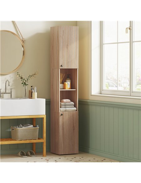 HOMCOM 6-Tier Tall Bathroom Cabinet - Natural - pic 167735 | FastDaddyshop