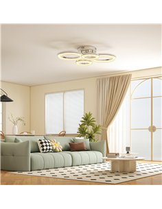 HOMCOM LED Ceiling Light, Modern 4 Rings Ceiling Lamp with Wall Switch Control, 40W 4350lm Flush Mount Ceiling Light with 3500K/ 2