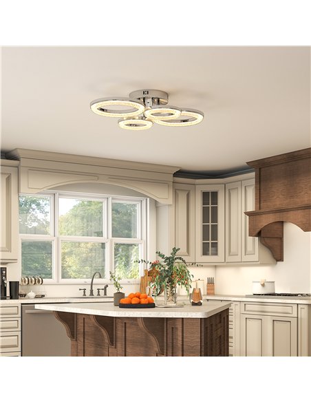 HOMCOM LED Ceiling Light, Modern 4 Rings Ceiling Lamp with Wall Switch Control, 40W 4350lm Flush Mount Ceiling Light with 3500K/ - pic 167750 | FastDaddyshop