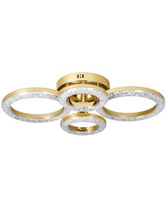 HOMCOM LED Ceiling Light, Modern 4 Rings Ceiling Lamp with Wall Switch Control, 40W 4350lm Flush Mount Ceiling Light with 3500K/