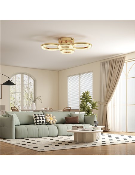 HOMCOM LED Ceiling Light, Modern 4 Rings Ceiling Lamp with Wall Switch Control, 40W 4350lm Flush Mount Ceiling Light with 3500K/ - pic 167753 | FastDaddyshop