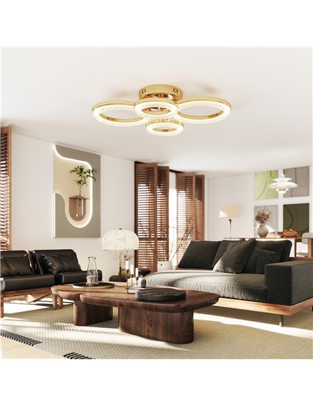 HOMCOM LED Ceiling Light, Modern 4 Rings Ceiling Lamp with Wall Switch Control, 40W 4350lm Flush Mount Ceiling Light with 3500K/ - pic 167759 | FastDaddyshop
