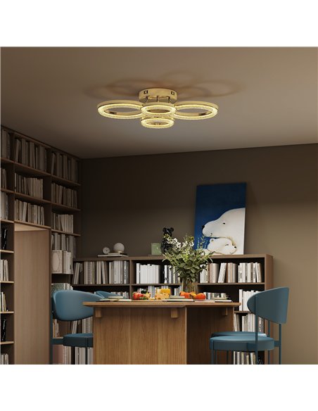 HOMCOM LED Ceiling Light, Modern 4 Rings Ceiling Lamp with Wall Switch Control, 40W 4350lm Flush Mount Ceiling Light with 3500K/ - pic 167760 | FastDaddyshop