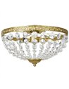 HOMCOM Crystal Chandelier Ceiling Light with 168 Octagonal Beads, Vintage 2-Light Flush Mount Ceiling Light for Living Room, Bed