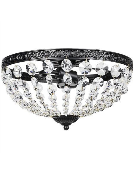 HOMCOM Crystal Chandelier Ceiling Light with 168 Octagonal Beads, Vintage 2-Light Flush Mount Ceiling Light for Living Room, Bed - pic 167770 | FastDaddyshop