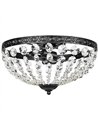 HOMCOM Crystal Chandelier Ceiling Light with 168 Octagonal Beads, Vintage 2-Light Flush Mount Ceiling Light for Living Room, Bed