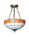 HOMCOM Tiffany Style Ceiling Light, Vintage Chandelier with 3 E27 Sockets, Semi Flush Mount for Living Room, Bulbs Not Included