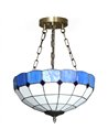 HOMCOM Tiffany Style Ceiling Light, Vintage Chandelier with 3 E27 Sockets, Semi Flush Mount for Living Room, Bulbs Not Included