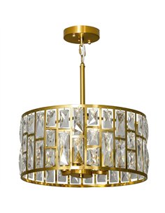 HOMCOM 72 Glass Crystallite Chandelier - Gold-Tone