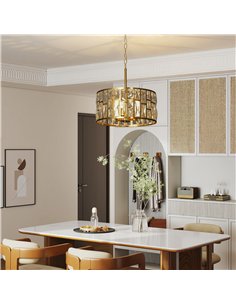 HOMCOM 72 Glass Crystallite Chandelier - Gold-Tone 2