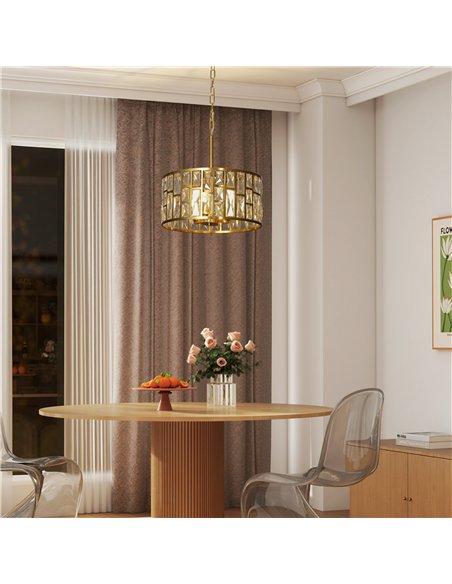 HOMCOM 72 Glass Crystallite Chandelier - Gold-Tone - pic 167812 | FastDaddyshop