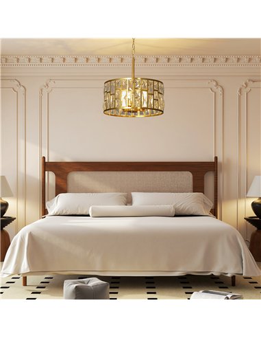 HOMCOM 72 Glass Crystallite Chandelier - Gold-Tone