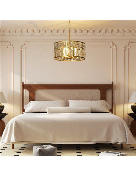 HOMCOM 72 Glass Crystallite Chandelier - Gold-Tone - pic 167813 | FastDaddyshop