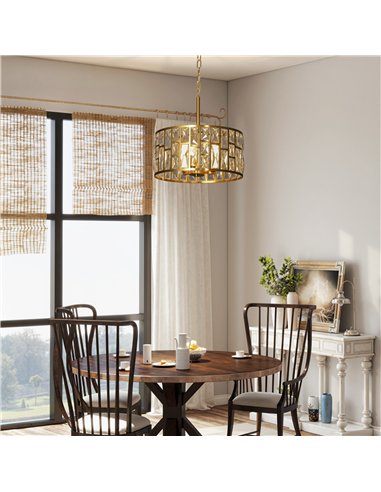 HOMCOM 72 Glass Crystallite Chandelier - Gold-Tone