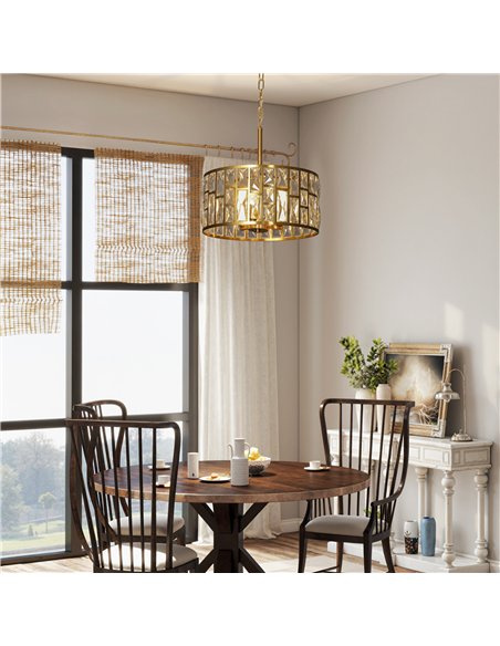 HOMCOM 72 Glass Crystallite Chandelier - Gold-Tone - pic 167814 | FastDaddyshop