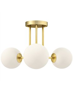 HOMCOM LED Ceiling Light with Globe Shades, Modern 3-Light Ceiling Light with G9 Sockets for Living Room, Bedroom, Dining Room, 