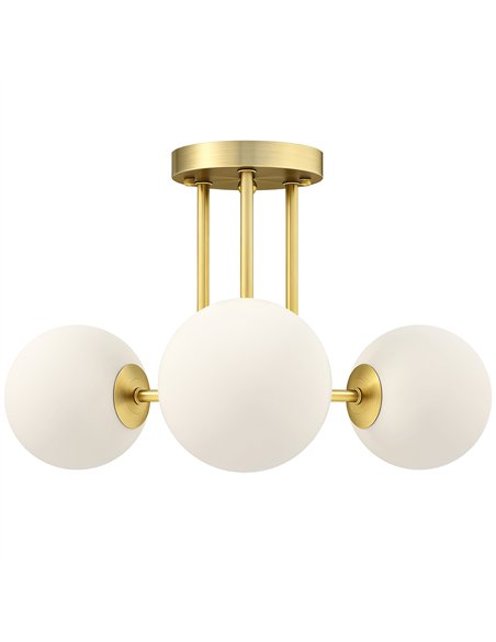 HOMCOM LED Ceiling Light with Globe Shades, Modern 3-Light Ceiling Light with G9 Sockets for Living Room, Bedroom, Dining Room,  - pic 167815 | FastDaddyshop