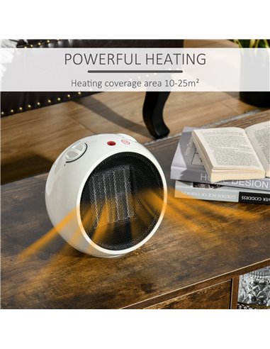 Homcom Small Space Ceramic Heater with 3 Heating Mode, Adjustable Temperature