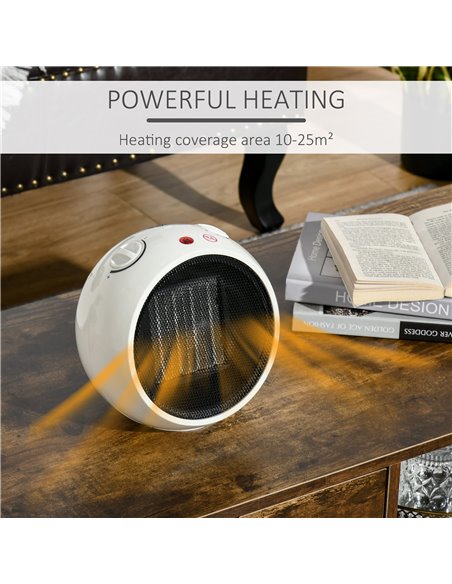 Homcom Small Space Ceramic Heater with 3 Heating Mode, Adjustable Temperature - pic 16782 | FastDaddyshop