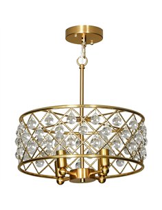 HOMCOM 51 Crystallite Four-Bulb Chandelier - Gold-Tone