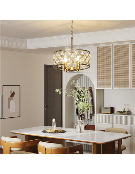 HOMCOM 51 Crystallite Four-Bulb Chandelier - Gold-Tone - pic 167825 | FastDaddyshop