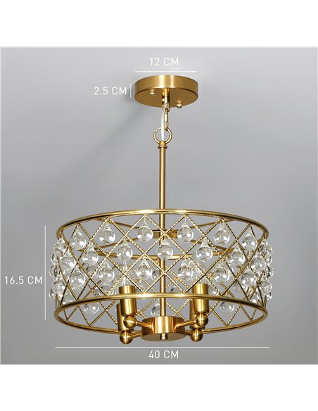 HOMCOM 51 Crystallite Four-Bulb Chandelier - Gold-Tone - pic 167826 | FastDaddyshop