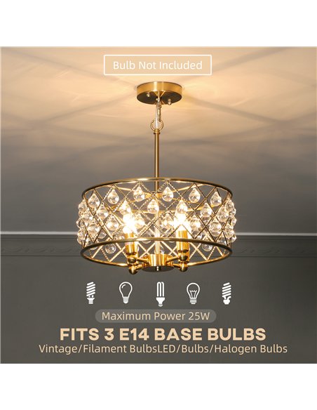 HOMCOM 51 Crystallite Four-Bulb Chandelier - Gold-Tone - pic 167828 | FastDaddyshop