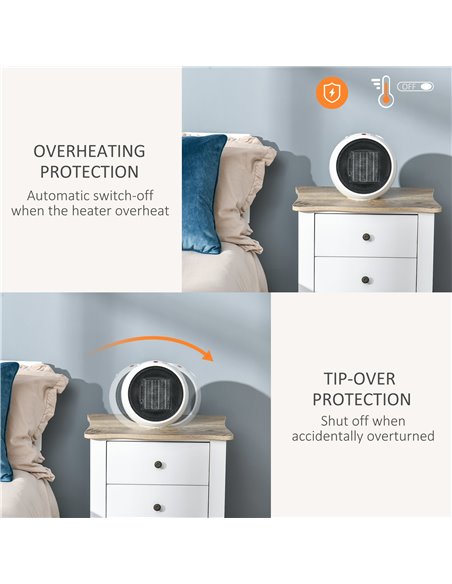 Homcom Small Space Ceramic Heater with 3 Heating Mode, Adjustable Temperature - pic 16783 | FastDaddyshop