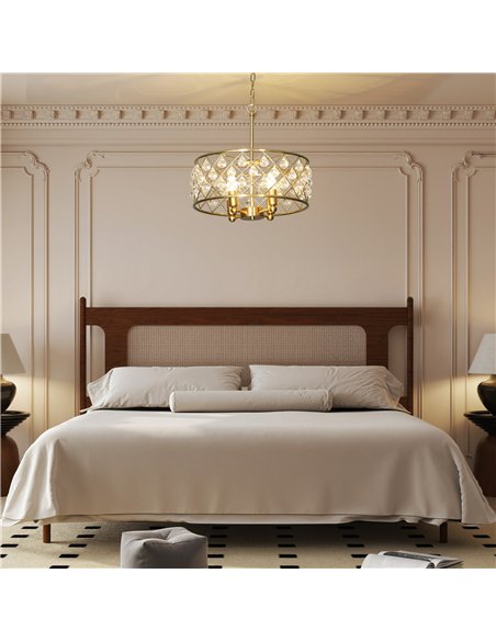 HOMCOM 51 Crystallite Four-Bulb Chandelier - Gold-Tone - pic 167831 | FastDaddyshop