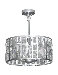 HOMCOM 72 Glass Crystallite Chandelier - Silver-Tone