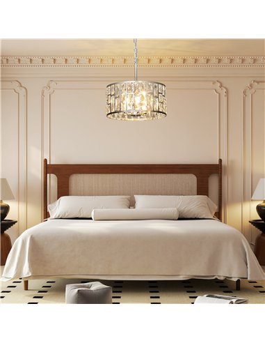 HOMCOM 72 Glass Crystallite Chandelier - Silver-Tone