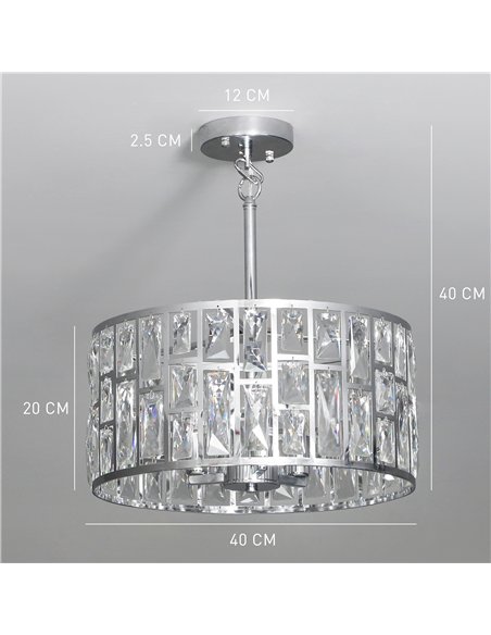 HOMCOM 72 Glass Crystallite Chandelier - Silver-Tone - pic 167835 | FastDaddyshop