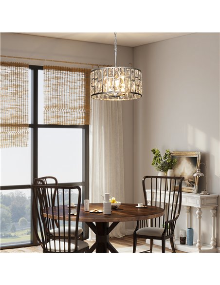 HOMCOM 72 Glass Crystallite Chandelier - Silver-Tone - pic 167840 | FastDaddyshop