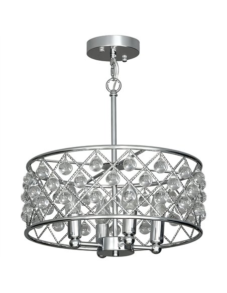 HOMCOM 51 Crystallite Four-Bulb Chandelier - Silver-Tone - pic 167842 | FastDaddyshop