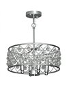 HOMCOM 51 Crystallite Four-Bulb Chandelier - Silver-Tone