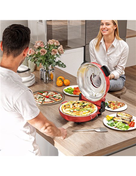 HOMCOM 1200W Pizza Oven, 12 Inch Electric Pizza Maker with Viewing Window, Dual Knob Temp & Timer Control, Overheat Protection,  - pic 167852 | FastDaddyshop