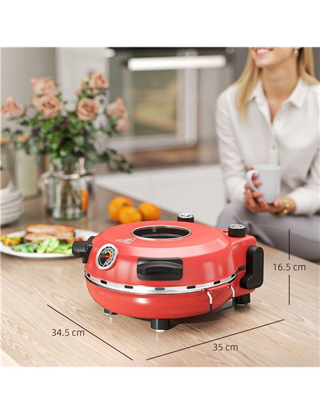 HOMCOM 1200W Pizza Oven, 12 Inch Electric Pizza Maker with Viewing Window, Dual Knob Temp & Timer Control, Overheat Protection,  - pic 167853 | FastDaddyshop