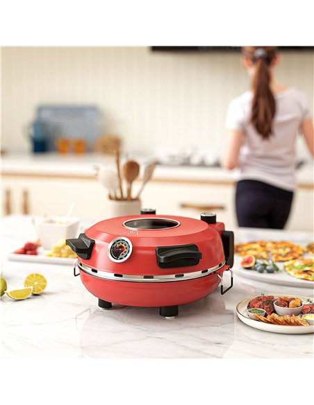 HOMCOM 1200W Pizza Oven, 12 Inch Electric Pizza Maker with Viewing Window, Dual Knob Temp & Timer Control, Overheat Protection,  - pic 167858 | FastDaddyshop
