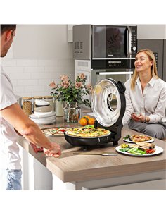 HOMCOM 1200W Pizza Oven, 12 Inch Electric Pizza Maker with Viewing Window, Dual Knob Temp & Timer Control, Overheat Protection,  2