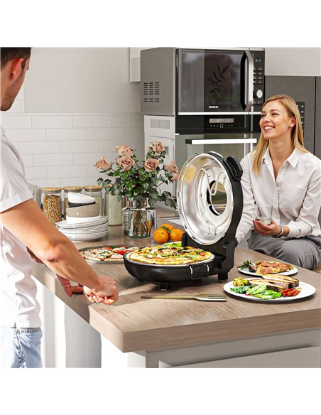 HOMCOM 1200W Pizza Oven, 12 Inch Electric Pizza Maker with Viewing Window, Dual Knob Temp & Timer Control, Overheat Protection,  - pic 167861 | FastDaddyshop
