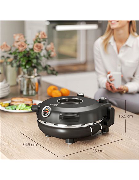 HOMCOM 1200W Pizza Oven, 12 Inch Electric Pizza Maker with Viewing Window, Dual Knob Temp & Timer Control, Overheat Protection,  - pic 167862 | FastDaddyshop