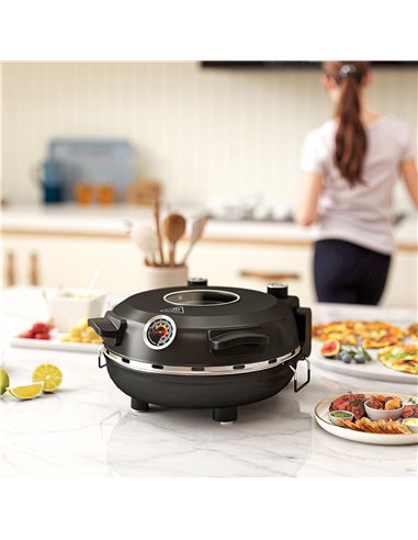 HOMCOM 1200W Pizza Oven, 12 Inch Electric Pizza Maker with Viewing Window, Dual Knob Temp & Timer Control, Overheat Protection, 