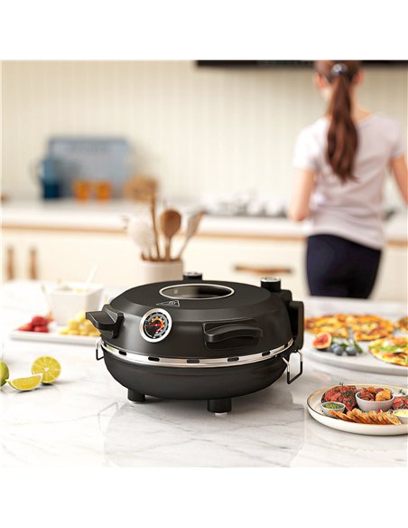 HOMCOM 1200W Pizza Oven, 12 Inch Electric Pizza Maker with Viewing Window, Dual Knob Temp & Timer Control, Overheat Protection,  - pic 167867 | FastDaddyshop