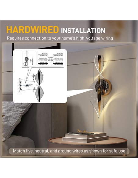 HOMCOM Led Wall Lamp 2 Pack, 13W Modern Indoor Spiral Wall Light, Colour Temperature Adjustable 3000K/4000K/6500K, for Bedroom,  - pic 167874 | FastDaddyshop
