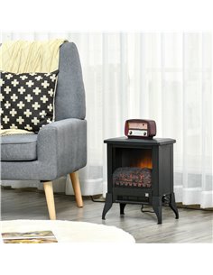 Homcom Freestanding Electric Fireplace Stove with Flame Effect and Overheat Protection 2