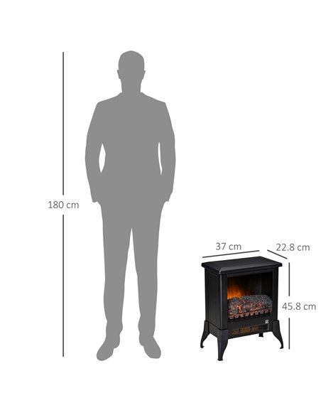 Homcom Freestanding Electric Fireplace Stove with Flame Effect and Overheat Protection - pic 16789 | FastDaddyshop