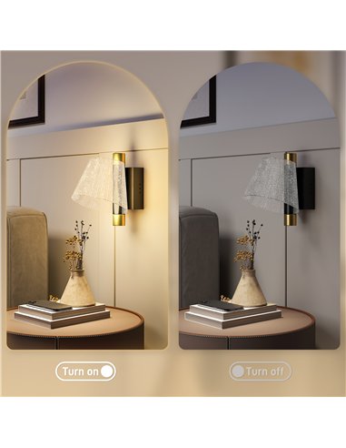 HOMCOM Led Wall Lamp 2 Pack, 5W Modern Indoor Starry Wall Light, Colour Temperature Adjustable 3000K/4000K/6500K, for Bedroom, L