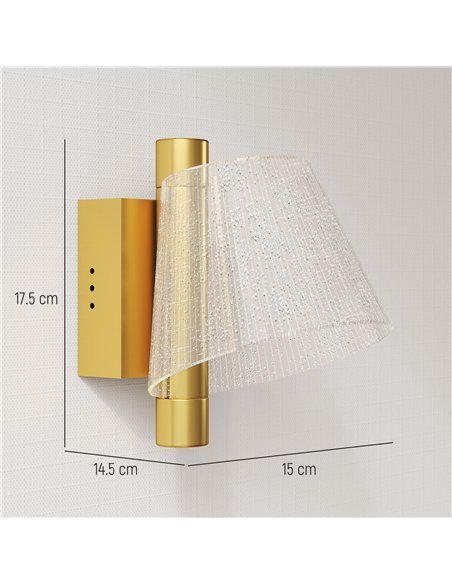 HOMCOM Led Wall Lamp 2 Pack, 5W Modern Indoor Starry Wall Light, Colour Temperature Adjustable 3000K/4000K/6500K, for Bedroom, L - pic 167898 | FastDaddyshop