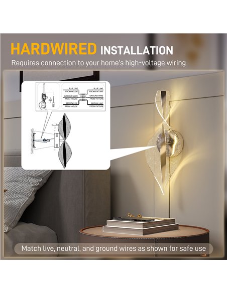 HOMCOM Led Wall Lamp 2 Pack, 13W Modern Indoor Spiral Wall Light, Colour Temperature Adjustable 3000K/4000K/6500K, for Bedroom,  - pic 167910 | FastDaddyshop